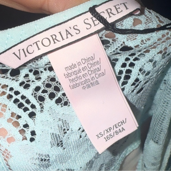 NWT VICTORIAS SECRET Dream Angels Ring Slip Dress Floral Lace Babydoll Blue XS - Picture 5 of 5